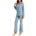 thumbnail image 4 of INSPIRAR CHIC Conjunto de Trabajo de 2 Piezas para Mujeres, Blazer Doble Botonadura y Pantalones Formales XS Gris Azul, 4 of 6