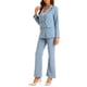 thumbnail image 4 of INSPIRAR CHIC Conjunto de Trabajo de 2 Piezas para Mujeres, Blazer Doble Botonadura y Pantalones Formales XS Gris Azul, 4 of 6