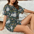 thumbnail image 6 of Bingfone Cute Sloth Print Pajamas Sets for Women Soft Short-Sleeved Pjs with Lounge Shorts Two Piece Sleepwear, 6 of 8