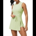 thumbnail image 2 of Vestido de Tenis para Mujer con Pantalones Cortos Incorporados, Mono Deportivo para Entrenamiento, Espalda Abierta, Falda Pantalón, Verde Matcha, XL, 2 of 8