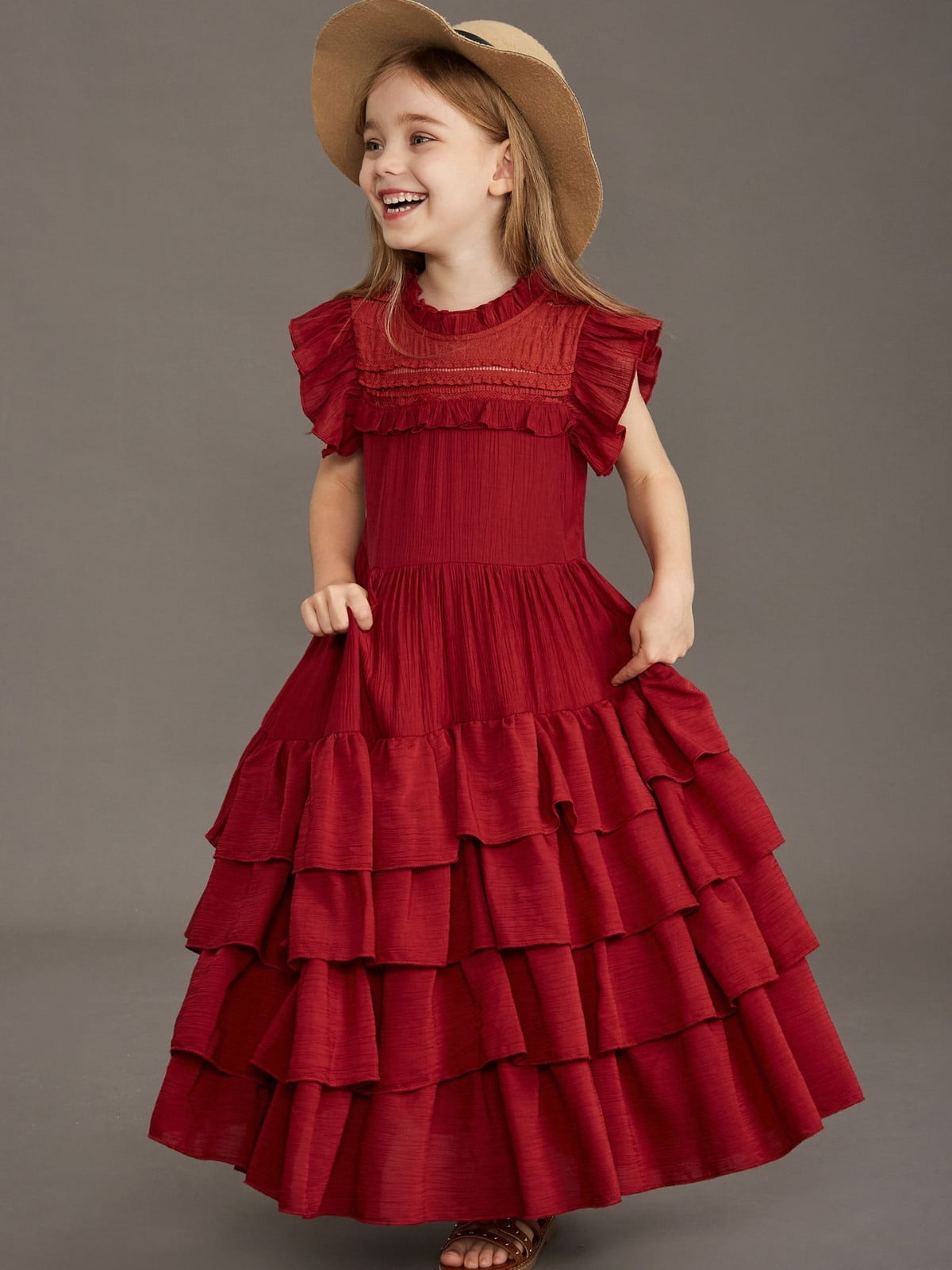 Wdgfv Elegant Off Shoulder Girls Dresses Tutu Skirt For Wedding Party Pageant Casual Wear Floral Appliques Gown