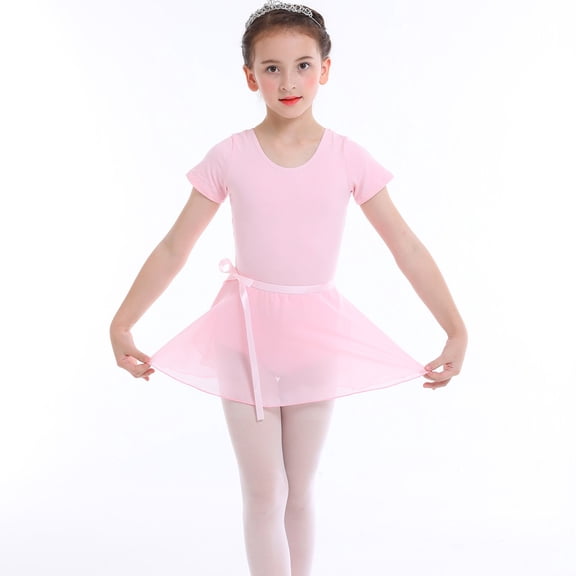 Owordtank Ballet Leotards for Girls,Toddlers Short Sleeve Dance Leotard with Removable Skirt Combo 2 Piece Ballet Tutu Dress