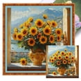 thumbnail image 1 of Kit Punto Cruz Con Girasol Hilo Algodón Ecológico Bordado 11CT 40x40cm, 1 of 9