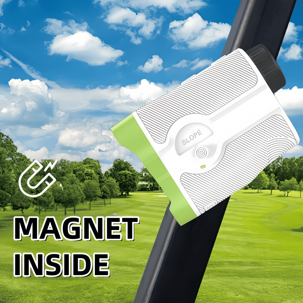 Golf Rangefinder with Magnet, Slope Switch for Tournament Legal, Flagpole Lock and Vibration, 1000 Yards Rechargeable Range Finder for Golfing