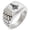 Silver, variant on Stainless Steel Freemasons Masonic Royal Compass Geometric Pattern Step-Down Biker Style Polished Ring