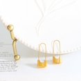 thumbnail image 3 of Pendientes con candado personalizados sencillos, pendientes de acero titanio estilo callejero, dorados, 3 of 4
