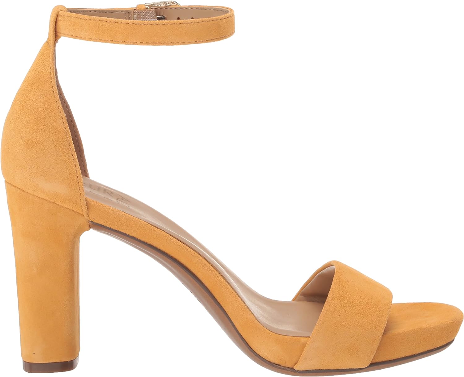 Naturalizer Women's Joy Heeled Sandals Marigold Yellow Suede 5.5M
