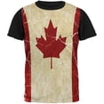 thumbnail image 1 of Canadian Flag Grunge Distressed All Over Mens Black Back T Shirt, 1 of 1