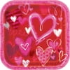 Painted Hearts Valentine's Day Paper Dinner Plates, 9in, 8ct