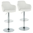 thumbnail image 5 of Strick & Bolton  Iglabo Adjustable Bar Stool (Set of 2) White Faux Leather/Chrome Wheel, 5 of 5