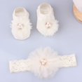 thumbnail image 3 of 2 Piezas De Encaje Arcos Diadema Para Bebé Niña + Calcetines Conjunto Recién Nacido Turbante Niños Accesorios Para El Cabello, 3 of 4