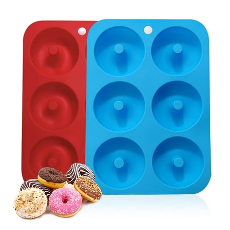 

2-Pack Silicone Donut Baking Pan of 100% Nonstick Silicone. BPA Free Mold Sheet Tray.