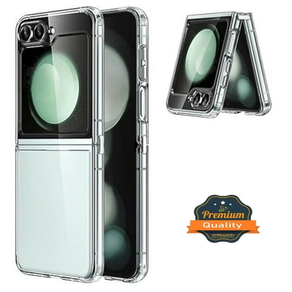 Xpression Cover for Samsung Galaxy Z Flip 6 Ultra Thin Transparent Premium PC Hard TPU Full Protection Non-Slip Hybrid Shockproof Phone Case - Clear