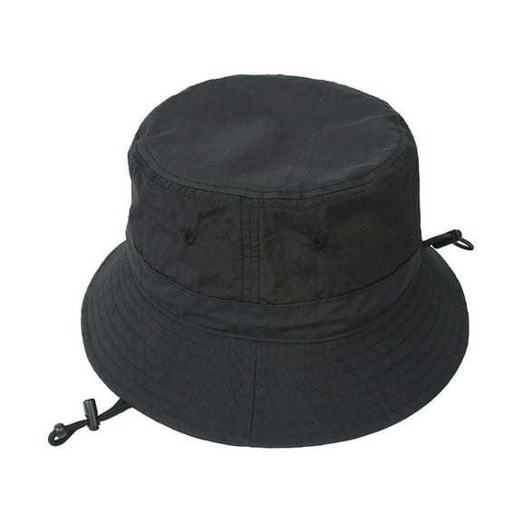 TOPTIE Bucket Hats for Women, Adjustable Sun Hats with Chin Strap, Fishing Hat with Protection-Black