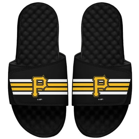 

Men s ISlide Black Pittsburgh Pirates Varsity Stripes Slide Sandals