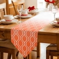 thumbnail image 2 of Table Runners 72 Inches Long, Orange Morocco Cotton Linen Kitchen Dining Coffee Table Runner for Party Home Decor, Geometric Ombre Plaid Abstract Tabletop Dresser Scarves Runner Decor 16x72 Inch, 2 of 9