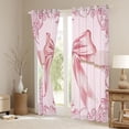thumbnail image 3 of Feelyou Pink Princess Bowknot Black Out Curtains, Bohemian Damask Flower Curtains Pack of 2 (42x63 Each), Western Fashion Bow Bedroom Curtains, Black Out Curtains Decor, 3 of 6