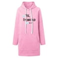 thumbnail image 2 of XPMWRP Women's Letter Printed Drawstring Sweatshirt Fashion Long Sleeve Hoodies Side Split Pullover Loose Warm Sweatshirt with Pockets Pink XXL, 2 of 4