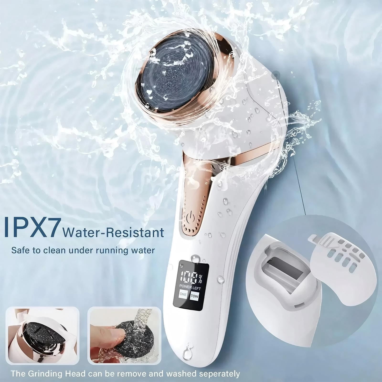 Electric Foot File, Callus Remover, Vacuum Foot Care Device, Waterproof Corn Remover—Ideal for Home Foot Care and Easy to Clean