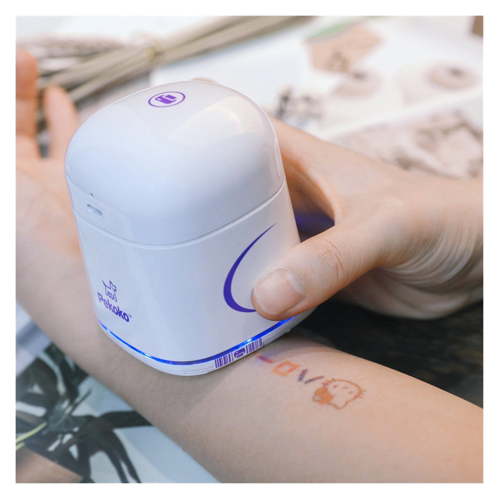 Wireless Bluetooth Handheld Printer For Mobile Phone Color Tattoo Portable Mini Inkjet Printer With Tri-color Ink Cartriadge ,Compact Design