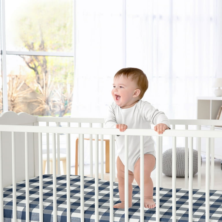 Navy and cheap white crib sheets
