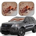 thumbnail image 1 of Balery Coffee Beans Chocolate Splash Parasol para parabrisas de coche de 2 piezas | Parasol plegable para parabrisas delantero de coche para la mayoría de sedanes-Small, 1 of 6