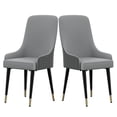 thumbnail image 5 of Wisfor Set of 2 Microfiber Leather Dining Chairs Soft Upholstered Kitchen Chairs Seat,Grey Colour, 5 of 13