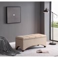 thumbnail image 2 of Better Homes & Gardens Pintucked 42" Storage Bench, Beige, 2 of 7