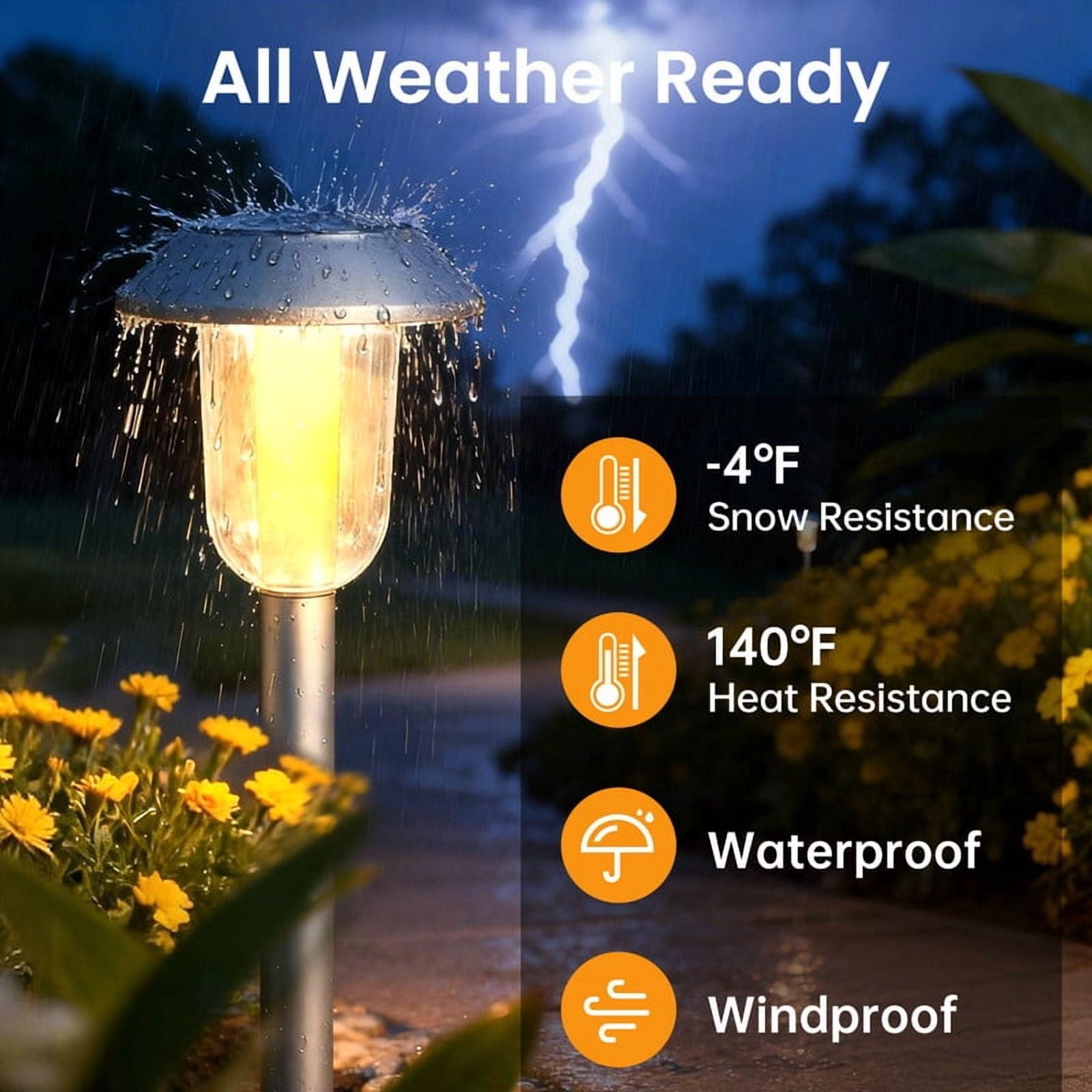 YULINKCO Solar Garden Pathway Lights, Waterproof Outdoor LED Lantern with Warm White Light, Decorative Solar-powered Landscape Lighting for Yard, Patio, and Walkway