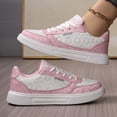 thumbnail image 6 of IEMIEMIEM Women's Breathable Sneakers Lace Mesh Low-Top Athletic Shoes Casual Sneakers Summer Fall Lightweight Non-Slip Footwear for Running, Walking, and Training Pink 9 Wide, 6 of 10