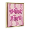 thumbnail image 4 of Stupell Industries Think Pink Wavy Pattern Text & Numbers Painting Gold Floater Framed Canvas Art Print Wall Art, 17 x 21, 4 of 10