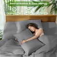 thumbnail image 4 of Sonoro Kate Luxury Cooling Bamboo Bed Sheet Set - Deep Pockets - 4 Piece, Queen, Gray, 4 of 7