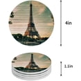 thumbnail image 1 of RYLABLUE Paris France Decor Eiffel Tower Set of 8 Round Coaster for Drinks, Absorbent Ceramic Stone Coasters Cup Mat with Cork Base for Home Kitchen Room Coffee Table Bar Decor, 1 of 5