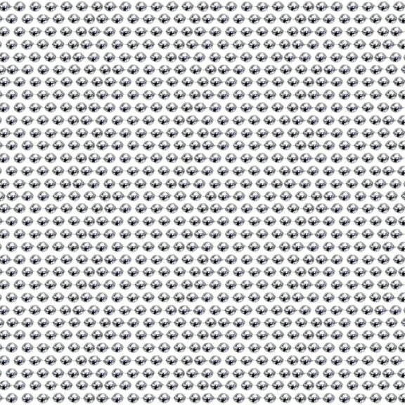 33 Inch 07Mm Round Metallic Silver Mardi Gras Beads 6 Dozen (72 Necklaces)