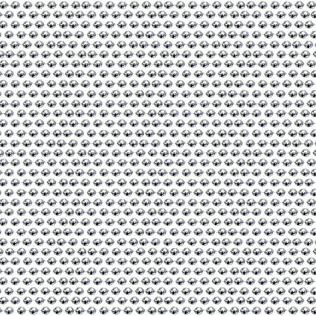 33 Inch 07Mm Round Metallic Silver Mardi Gras Beads 6 Dozen (72 Necklaces)