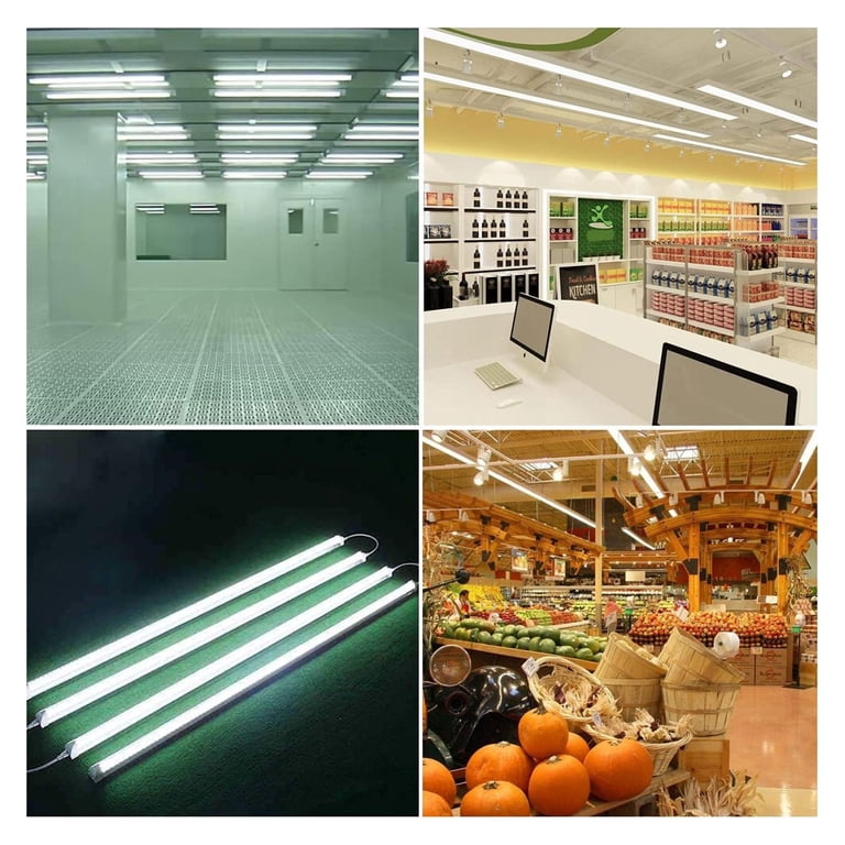 25-Pack 2FT T8 Integrated LED Tube Lights – 6000K Cool White, 18W, Linkable Shop Light Fixture