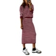 thumbnail image 1 of Conjunto Coordinado PRETTYGARDEN de Suéter y Falda a Rayas, 1 of 8