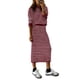 thumbnail image 1 of Conjunto de Falda para Mujer PRETTYGARDEN Suéter a Rayas Rojo Vino XL, 1 of 8