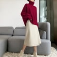 thumbnail image 5 of Qetyuw Turtleneck Sweaters for Women Oversized Solid Color Long Sleeve Jumpers Knitted Chunky Casual Pullover Sweaters, 5 of 8