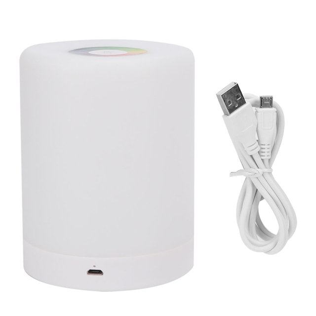 Luz nocturna LED táctil que cambia de color y recargable por USB para dormitorio y sala de estar