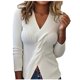 thumbnail image 2 of HongQid Women Fall Tops V-Neck Sweater Knit Wrap Tops for Women Slim Fit Pullover, 2 of 3