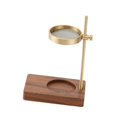 thumbnail image 4 of Incensario de alta calidad, fácil de limpiar, con fragancia, altura ajustable y calefacción para velas de té. Madera de nogal y latón, 4 of 9
