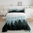 thumbnail image 2 of Feelyou Grey Blue Pine Tree Bedding Comforter Set, Jungle Plant Botanical Twin Comforter Sets, Nature Scenery Print Reversible Bedding Set, Super Cozy Room Decor, 2 Pieces, 2 of 8