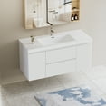 thumbnail image 2 of 48“ Floating Wall Mounted Bathroom Vanity Cabinet with Ceramic Sink and Drawers, One-Piece Sink Basin, Whtie, 2 of 11