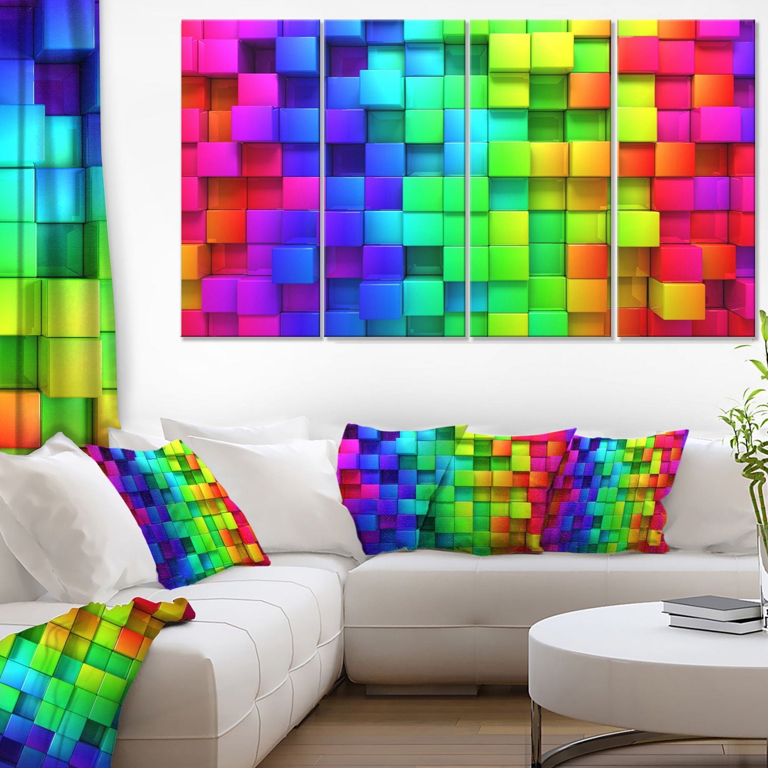 Design Art  Rainbow of Colorful Boxes  Canvas Print