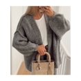 thumbnail image 3 of SUNSIOM Women's Chunky Knit Sweater Long Lantern Sleeve Open Front Solid Color Cardigan Fall Coat, 3 of 6