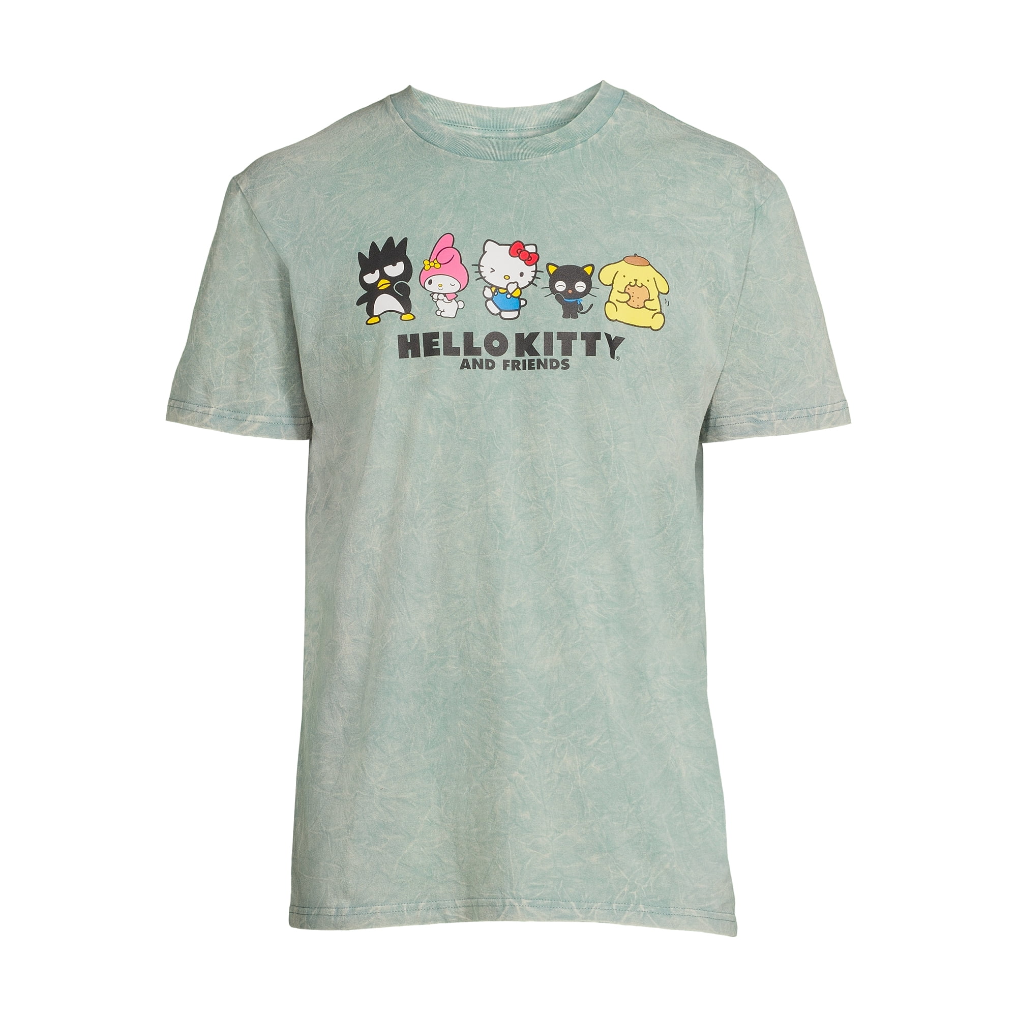 Hello Kitty Men’s Mineral Wash T-Shirt with Short Sleeves