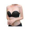 thumbnail image 5 of Sujetador sin tirantes balconette nupcial antideslizante push up con aros Negro 38C fit 34B 34C, 5 of 5