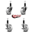 thumbnail image 2 of 3 Inch Nylon Wheel Swivel 1-1/8 Inch Expanding Stem Caster Set 2 Brakes SCC, 2 of 2