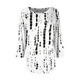 thumbnail image 5 of Bovemsi Womens 3/4 Length Sleeve Tops Casual Summer Pleated Front T Shirts Round Neck Business Work Tunic Blouse, White Summer Women's Long Sleeve T-Shirts, XXL, 5 of 6